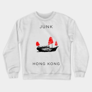 Old Junk Sailing Boat Experince The Yesteryear of Hong Kong Crewneck Sweatshirt